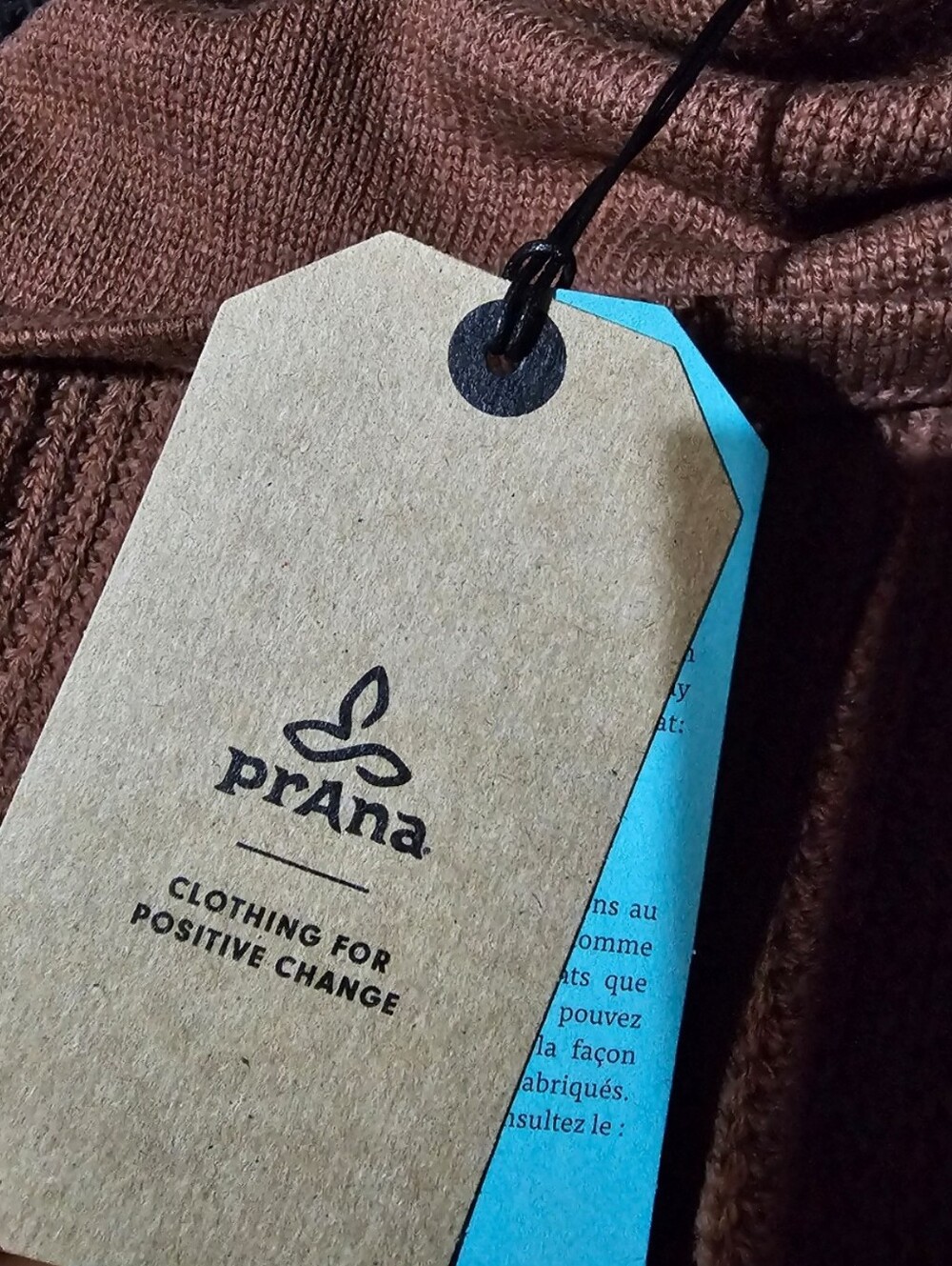 Prana Ribbed Knit Tunic in Deep Brown